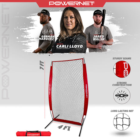 4 x 7 FT I-Screen Pitching Protection Training Net Sports PowerNet