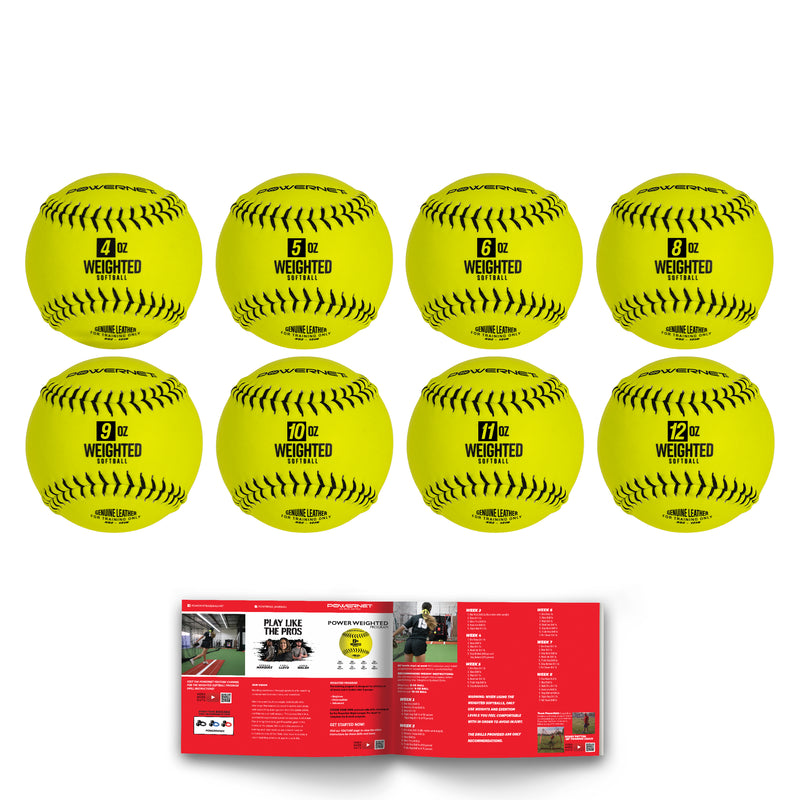 Weighted Softballs, 8 Different Weights Included