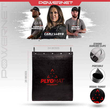 Hanging Plyo Mat & Power Plyometric Training Balls Bundle TrainingNets by PowerNet