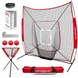 7x7 FT Baseball Softball Deluxe Training Kit sports PowerNet Red