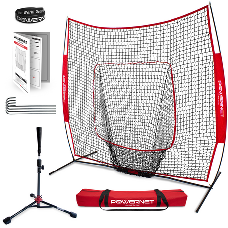 The Original 7x7 FT Training Net & Tee Bundle sports PowerNet Red