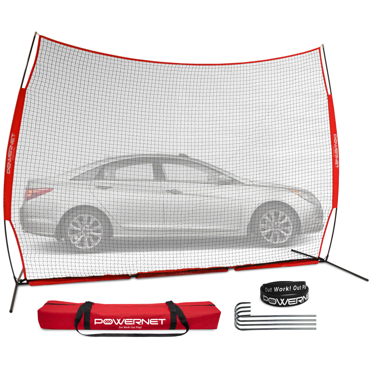 12x9 FT Barrier Protection Net Sports PowerNet Red