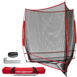 Triple Threat Net, 3 Way 7x7 Ft Baseball Training Net Sports PowerNet Red