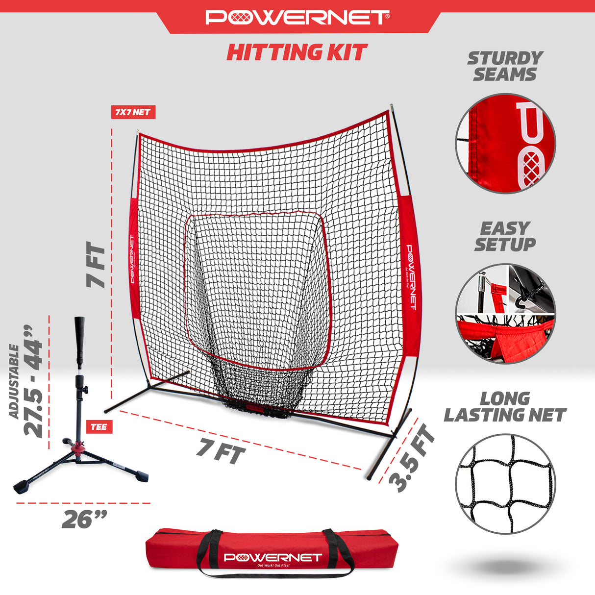 The Original 7x7 FT Training Net & Tee Bundle sports PowerNet