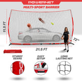 Portable Barrier Net for Protection 21.5x11.5 FT Sports PowerNet