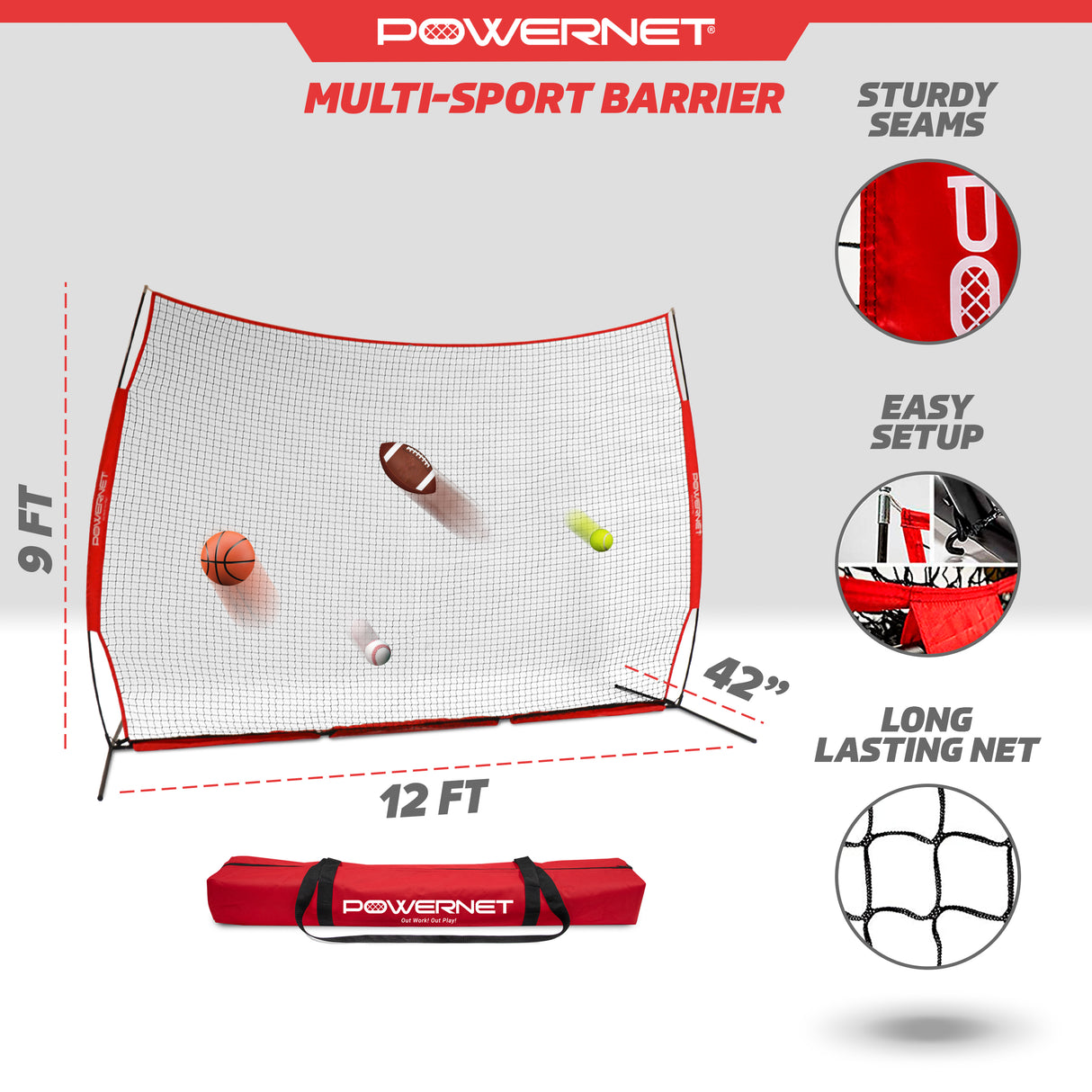 12x9 FT Barrier Protection Net Sports PowerNet