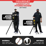 Launch F-Lite Pitching Machine | Simulates up to 90 MPH Pitching Machine PowerNet