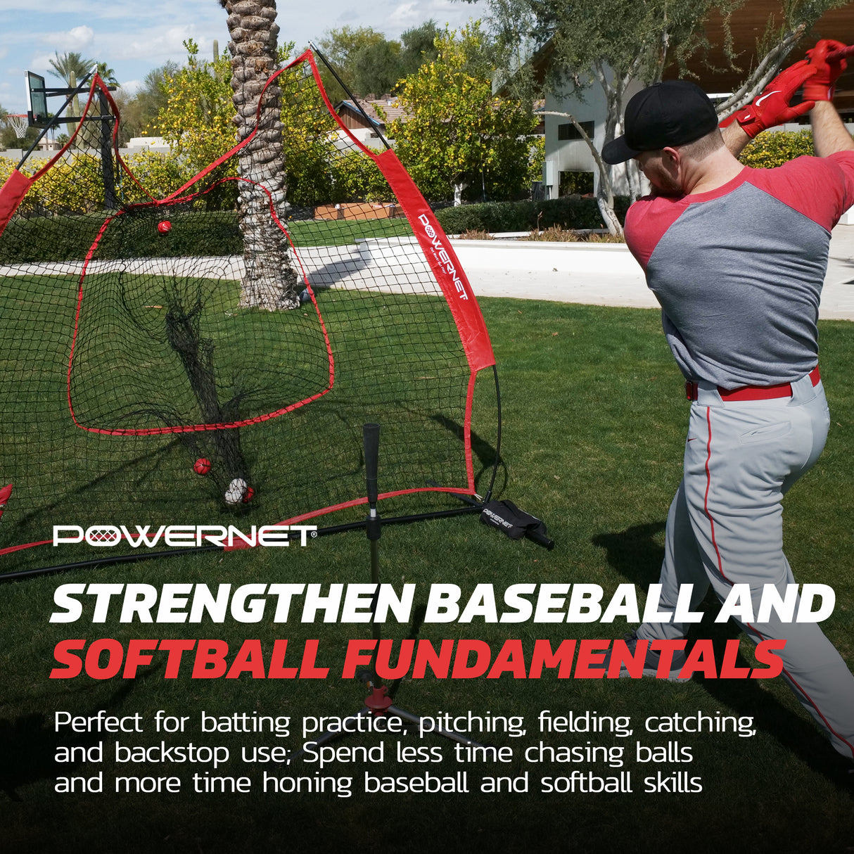 The Original 7x7 FT Baseball Softball Training Net Baseball PowerNet