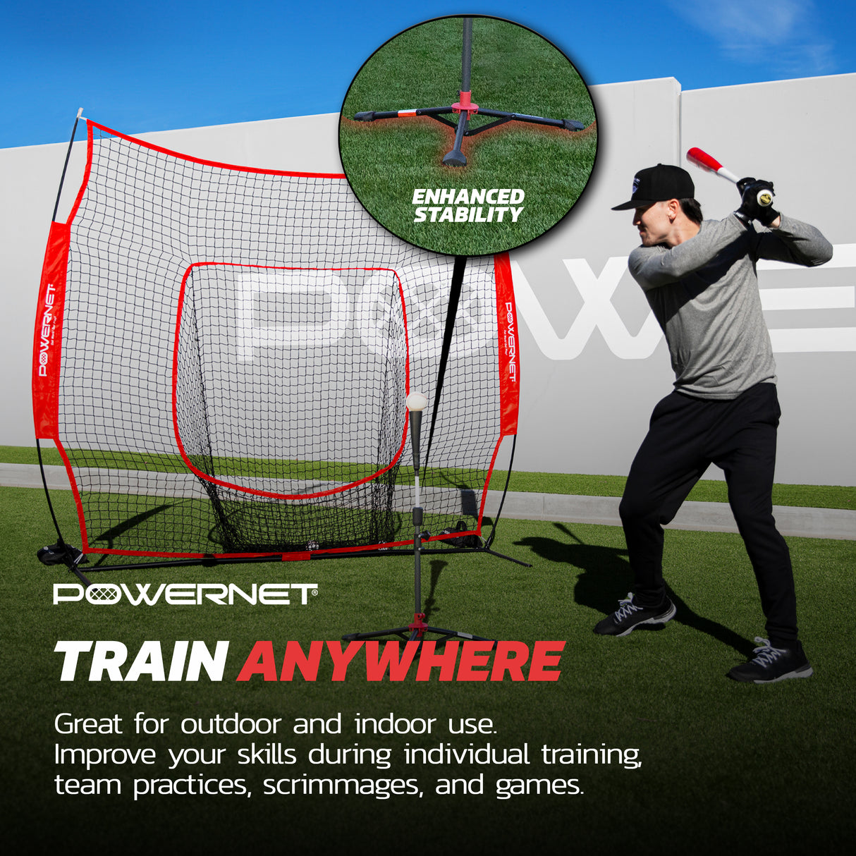 The Original 7x7 FT Training Net & Tee Bundle sports PowerNet