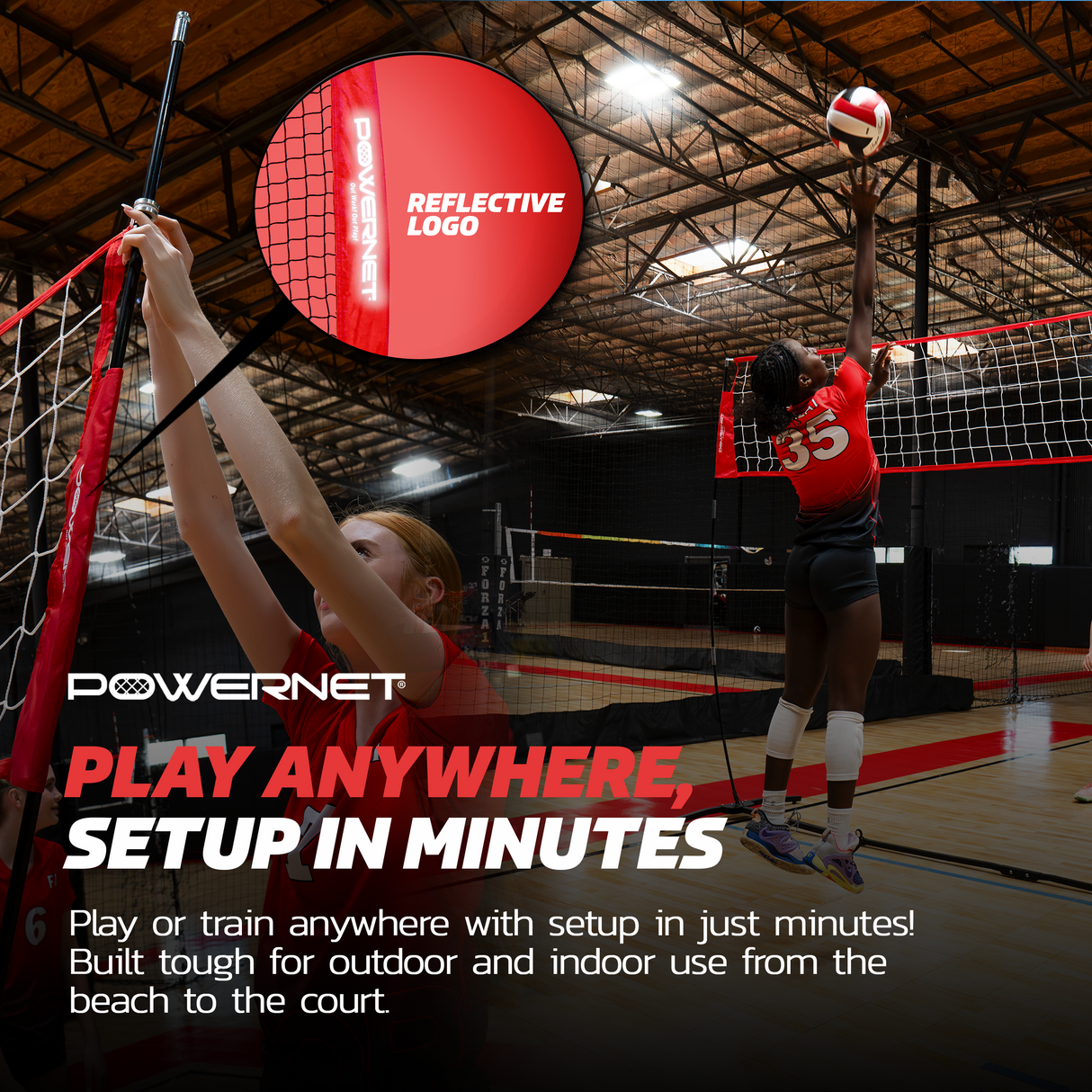 Portable Warm-up Volleyball Net | Adjustable Height Volleyball Net PowerNet