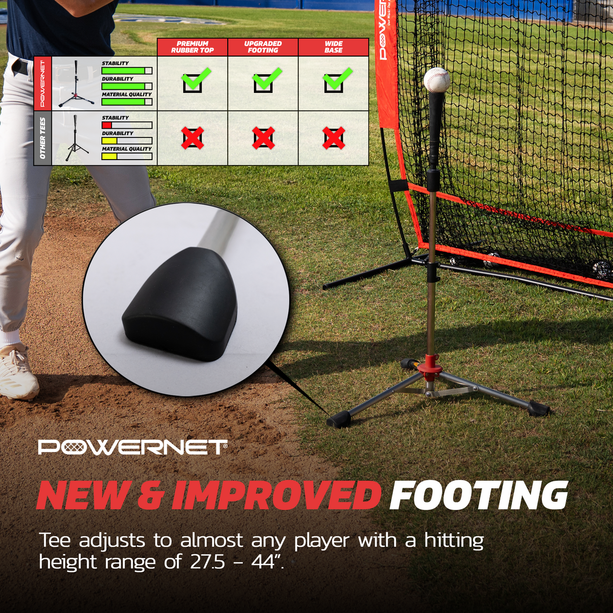 Tripod Batting Tee | 2 Styles Baseball Practice Nets PowerNet