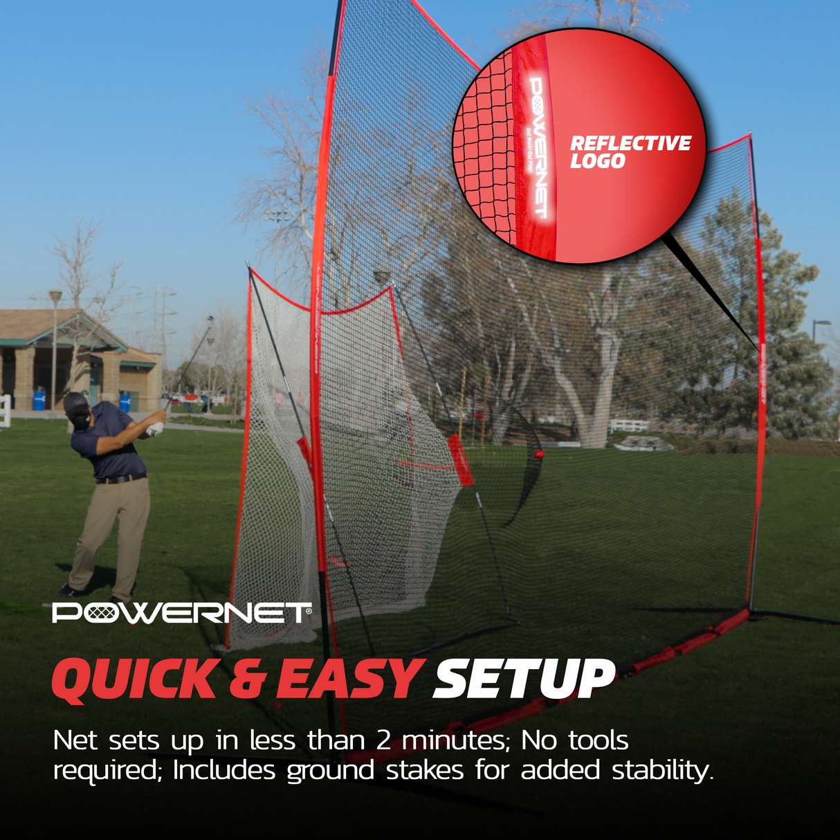 Portable Barrier Net for Protection 21.5x11.5 FT Sports PowerNet