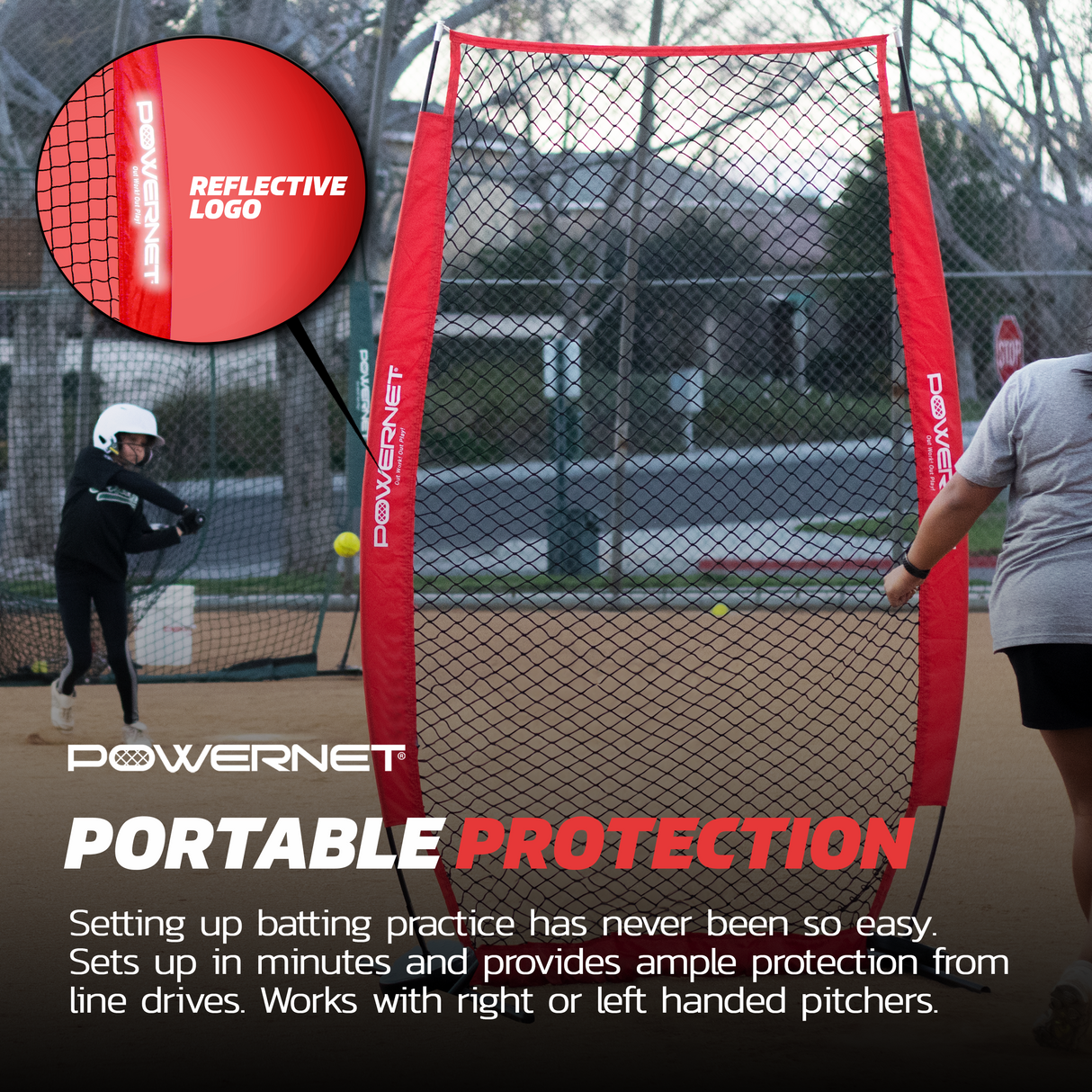 4 x 7 FT I-Screen Pitching Protection Training Net Sports PowerNet