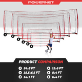 Portable 24x8 FT Soccer Goal Sports PowerNet