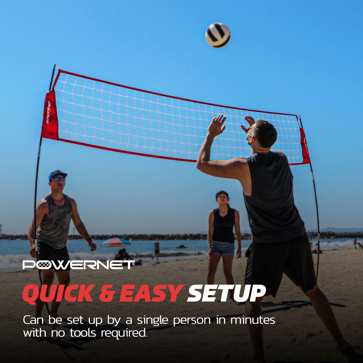 Portable Warm-up Volleyball Net | Adjustable Height Volleyball Net PowerNet