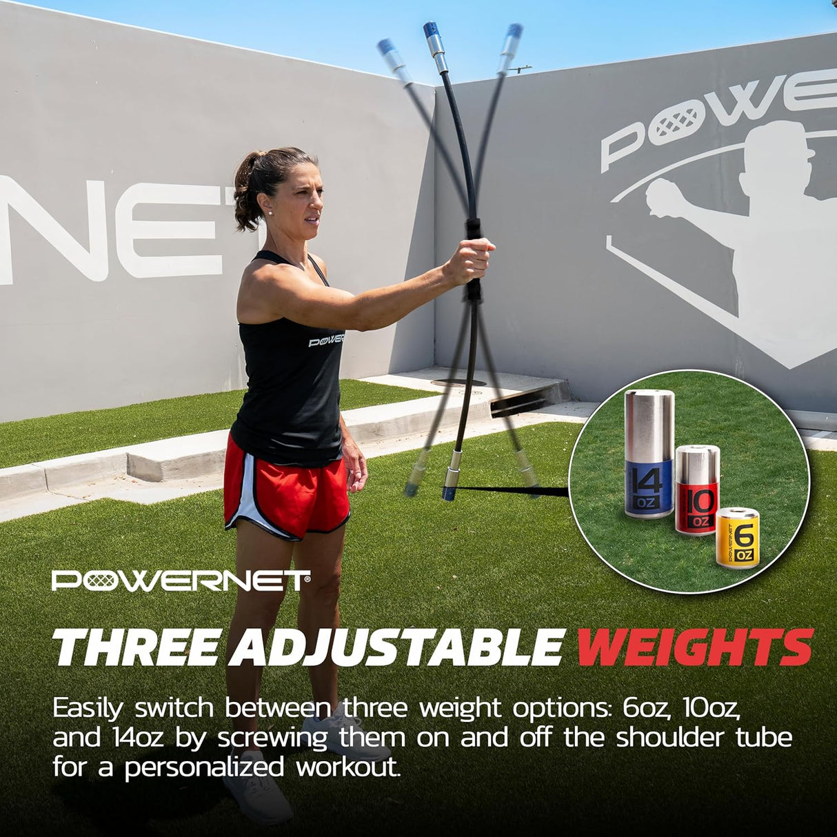 Compact Power Bar | Weighted Tube with Interchangeable Weights TrainingNets by PowerNet