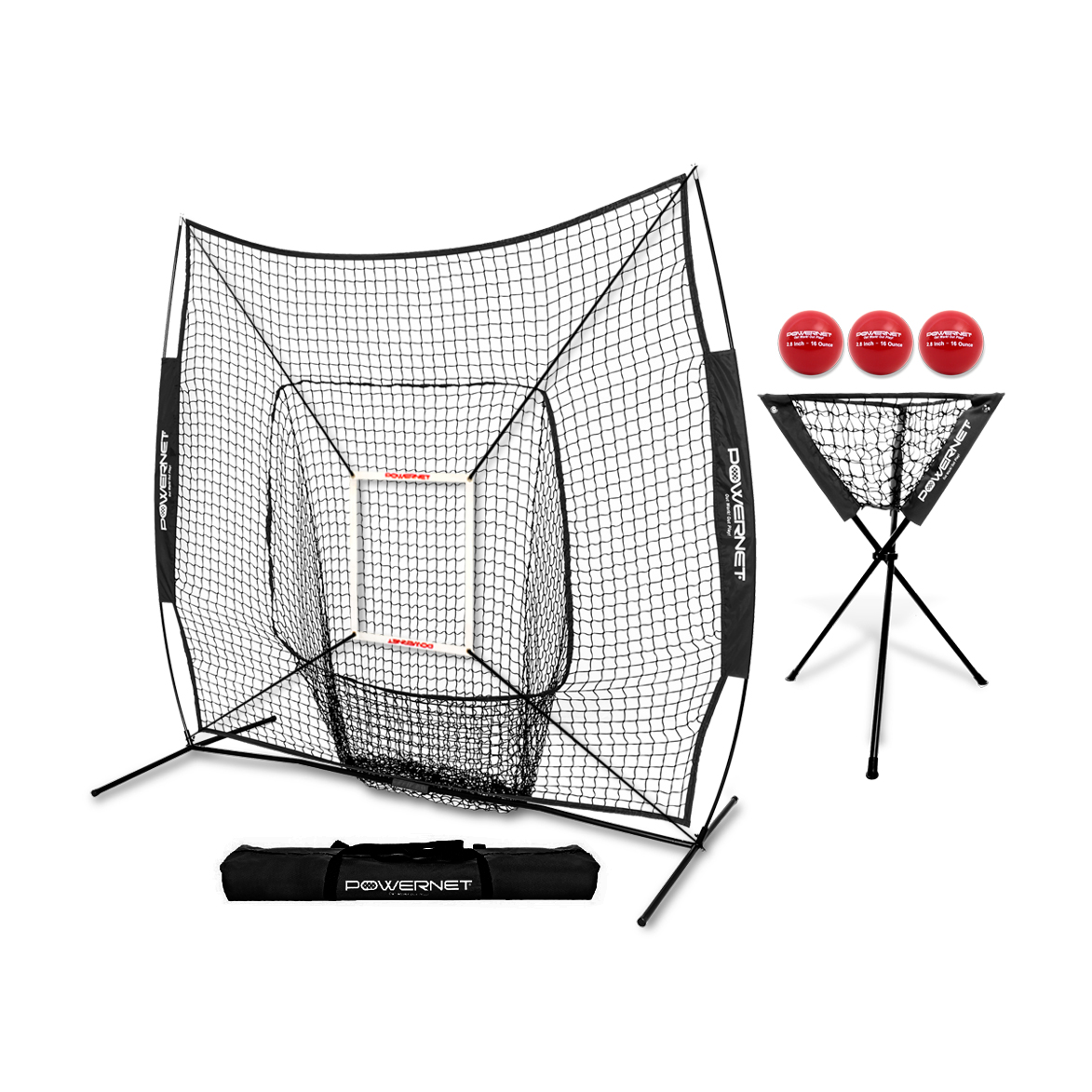 7x7 FT Baseball Softball Deluxe Training Kit sports PowerNet Black