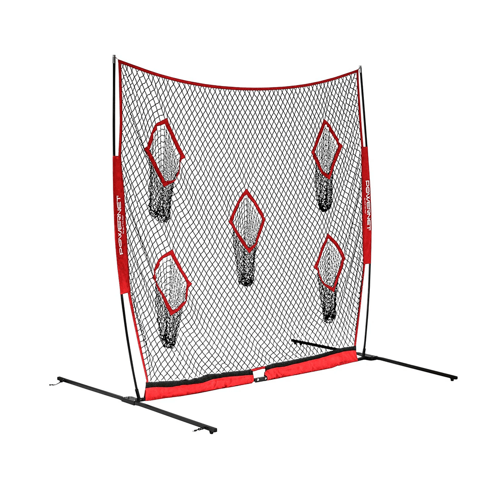 Football QB Pass Accuracy Trainer | 8' x 8' Portable Passing Net w/ 5 Target Pockets