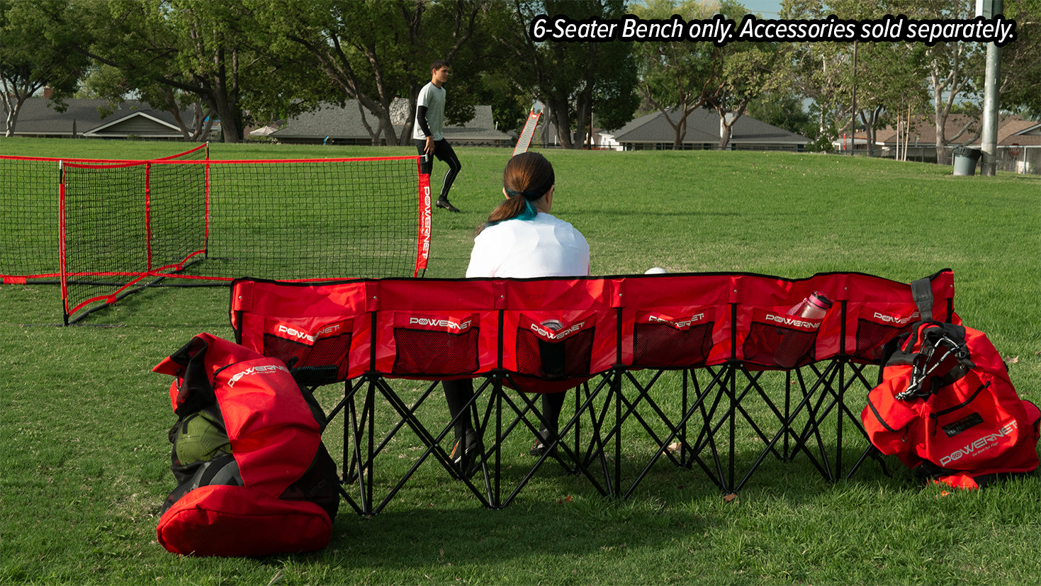 6 Seater Team Bench Portable Folding Chair TrainingNets by PowerNet