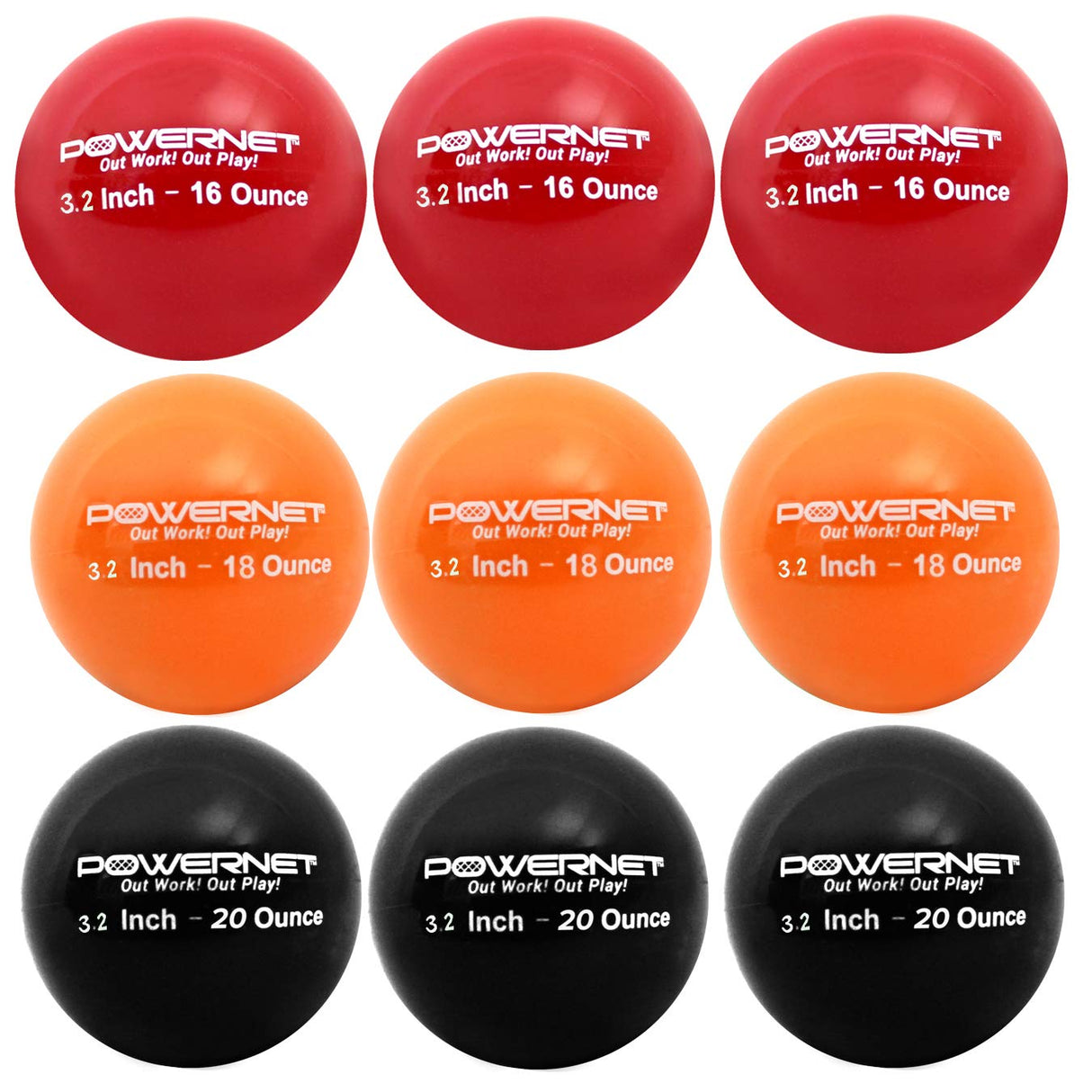 3.2" Weighted Hitting Batting Progressive Training Balls LITE (9 Pack)