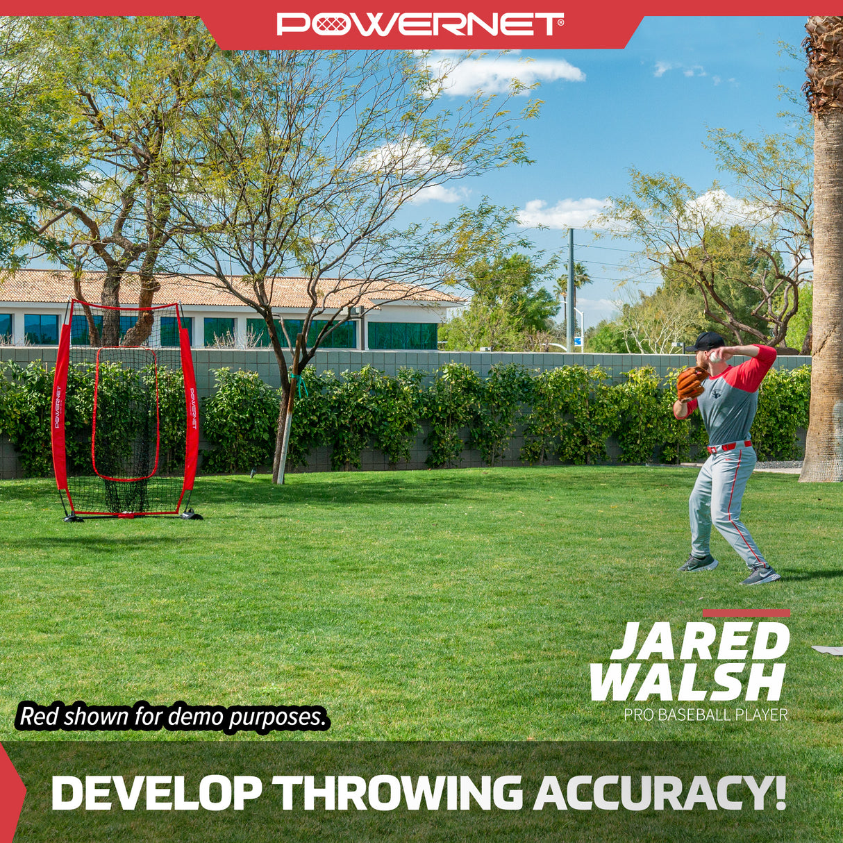 Infielder Throwing and Catching Net | Fill-in Dummy Fielder Sports PowerNet