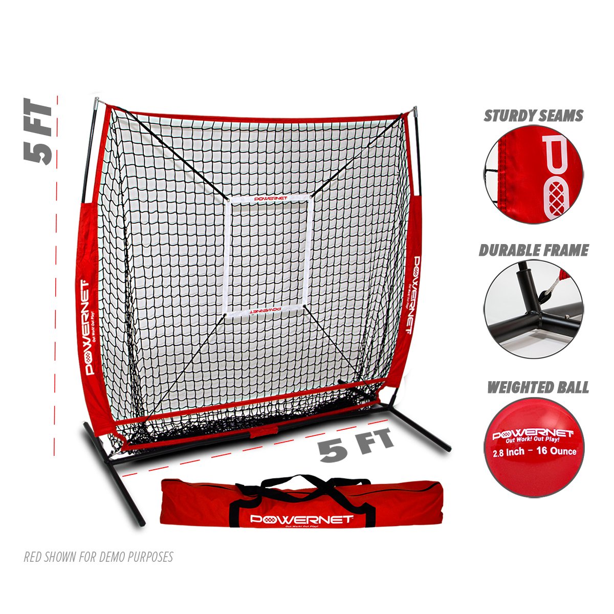 5x5 FT Baseball Softball Training Net Bundle