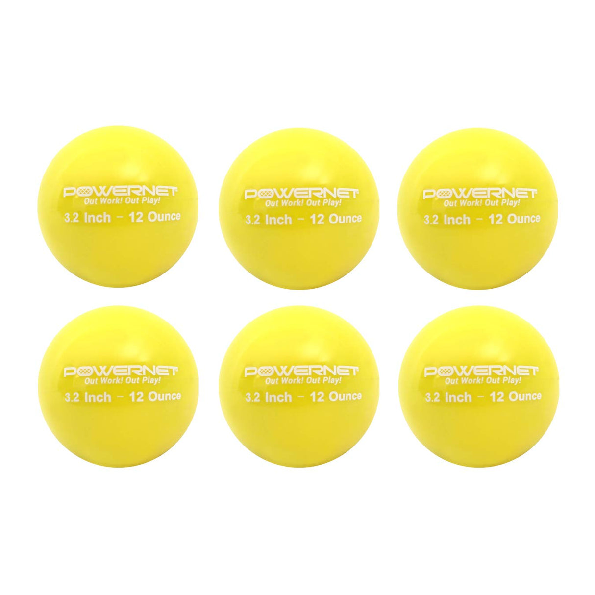 3.2" Weighted Training Balls | 12-20 oz sports PowerNet 12 Oz - Yellow