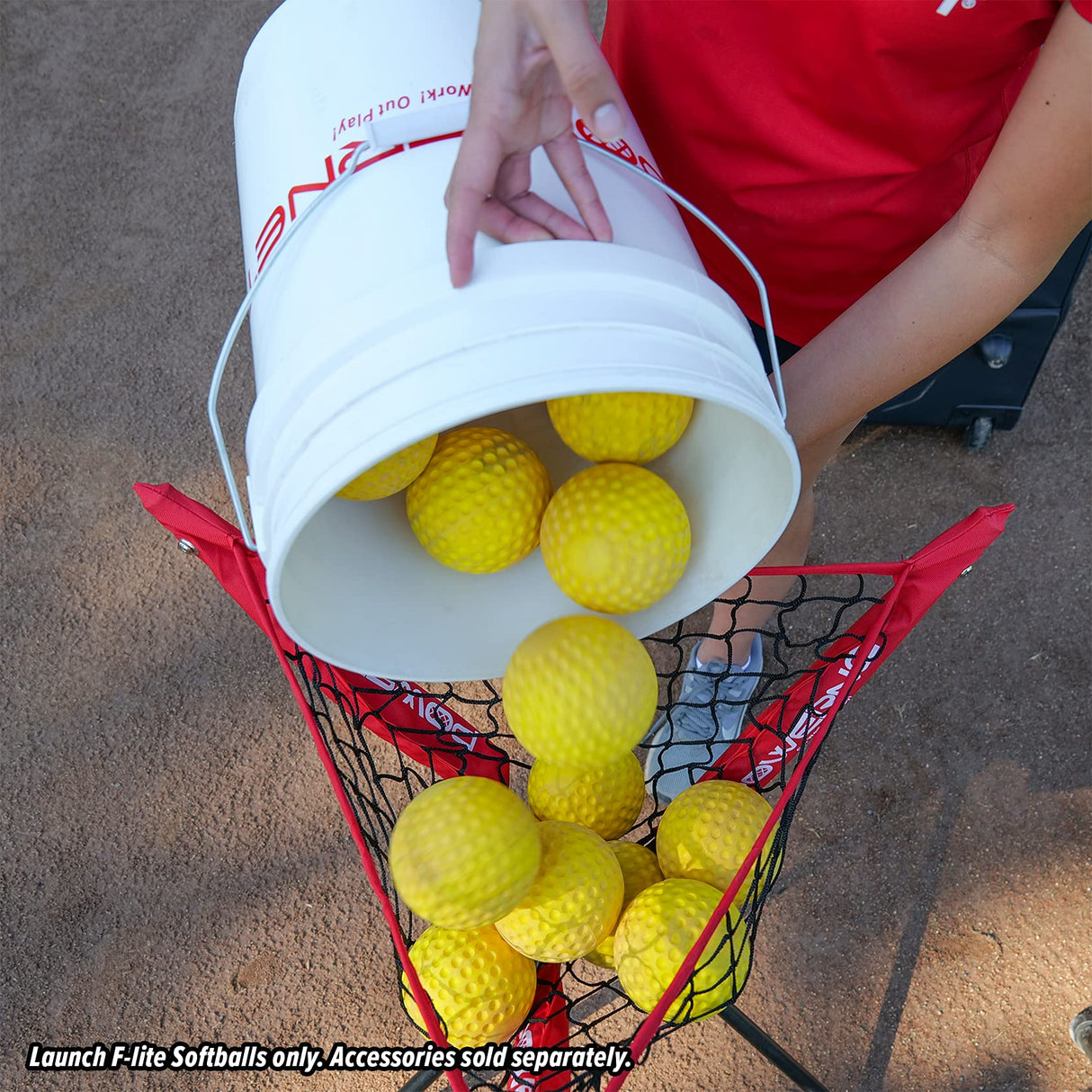 12 Pack Launch F-lite Ultra Light Dimpled Training Balls for Pitching Machine | (Yellow or White)