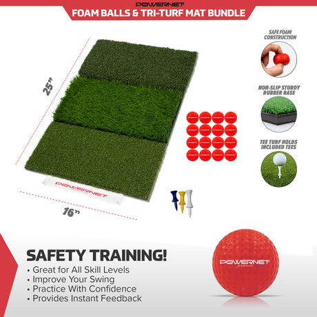 Golf Mat and Ball Bundle Sports PowerNet