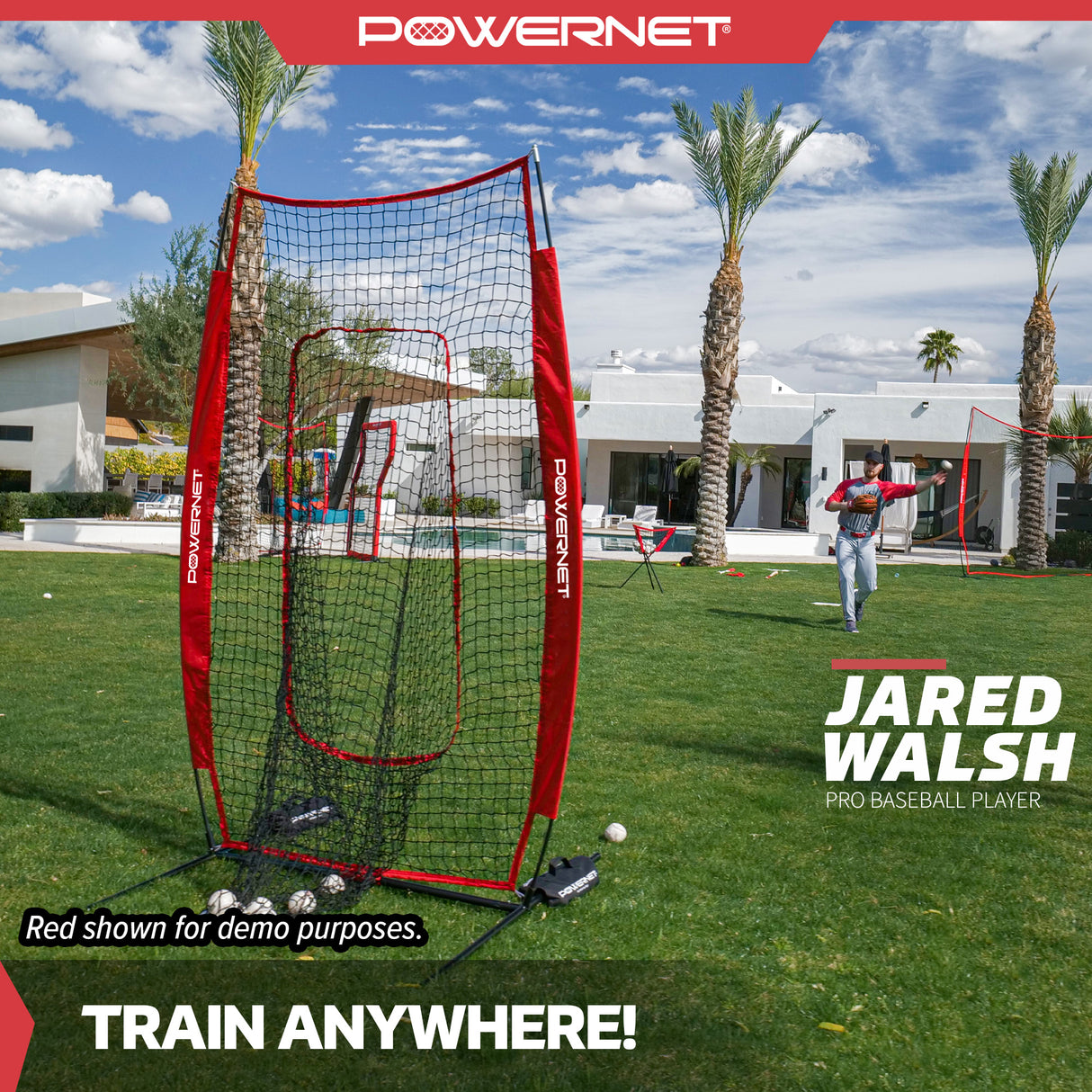 Infielder Throwing and Catching Net | Fill-in Dummy Fielder Sports PowerNet