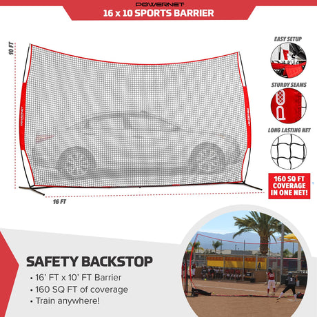 16x10 FT Portable Barrier Net for Protection sports PowerNet