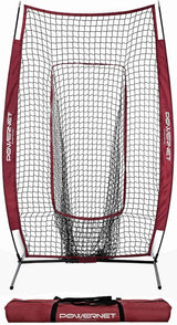 Infielder Throwing and Catching Net | Fill-in Dummy Fielder Sports PowerNet Maroon