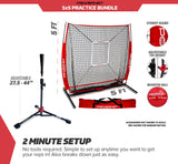 5x5 FT Baseball Softball Net Bundle | Strikezone & Tee