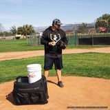 Rolling Baseball Coach Bag Caddy | Holds Up to Two Ball Buckets