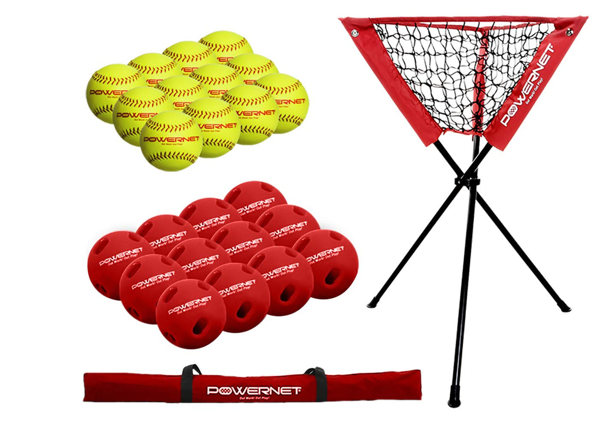 Practice Softballs & Crushers w/ Ball Caddy Bundle sports PowerNet Default Title