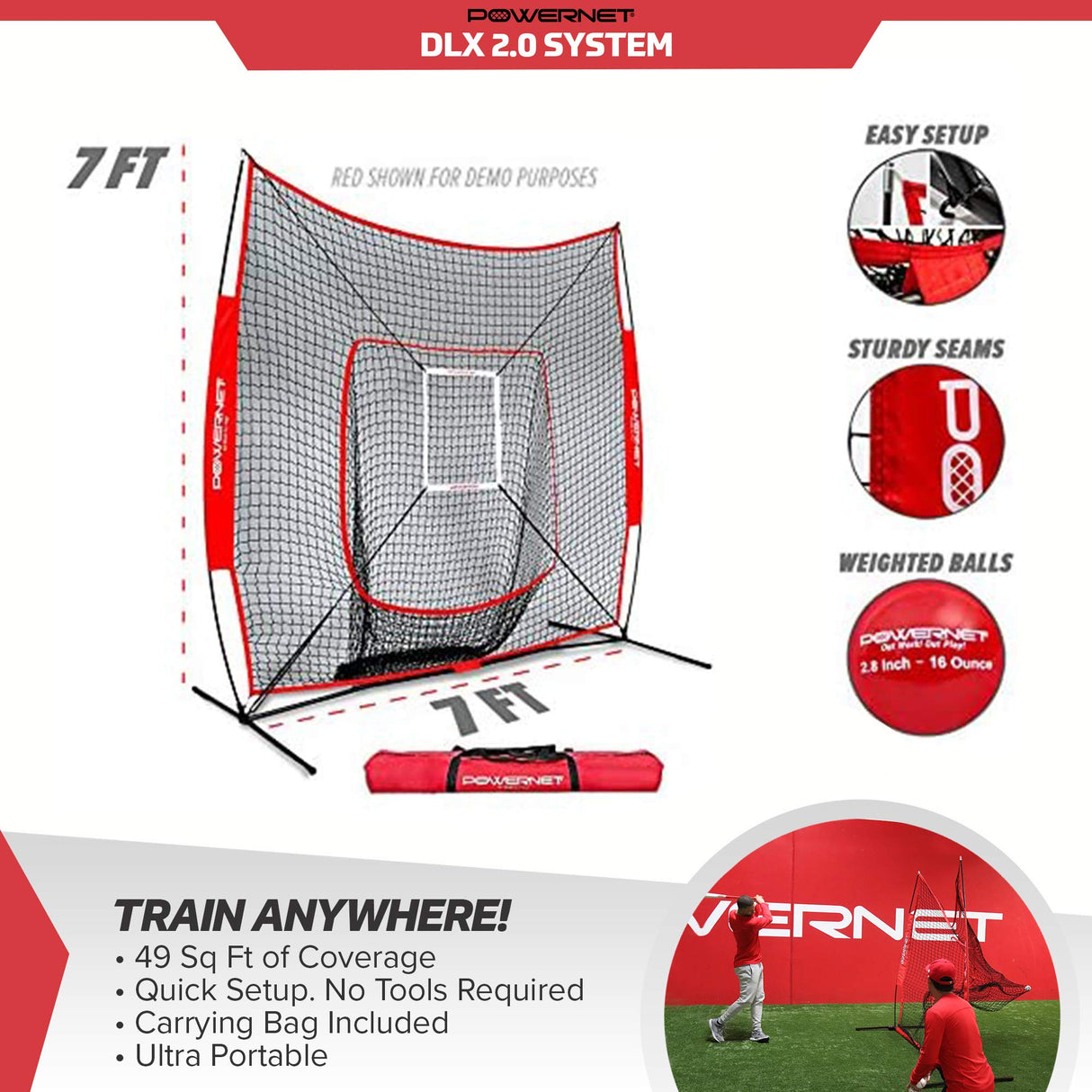 7x7 DLX 2.0 System Practice Net System sports PowerNet