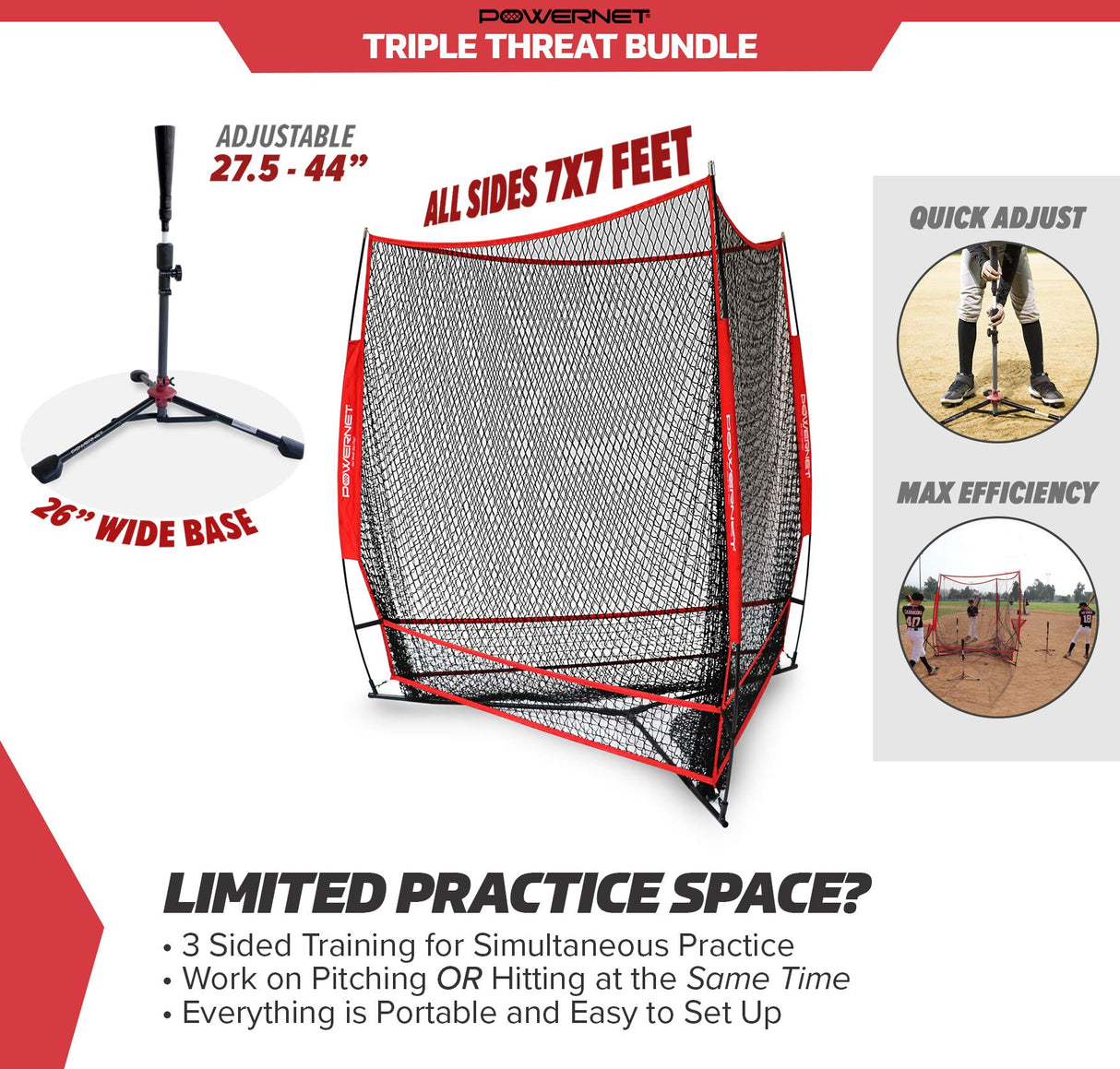 Triple Threat Team Training Net Baseball Bundle