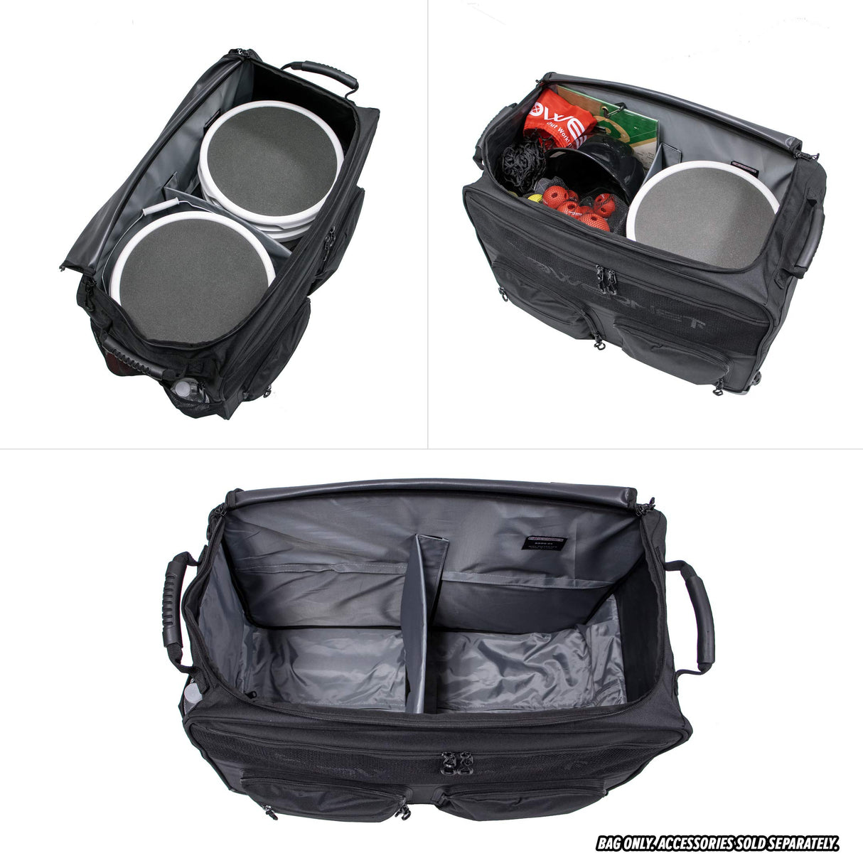 Rolling Baseball Coach Bag Caddy | Holds Up to Two Ball Buckets