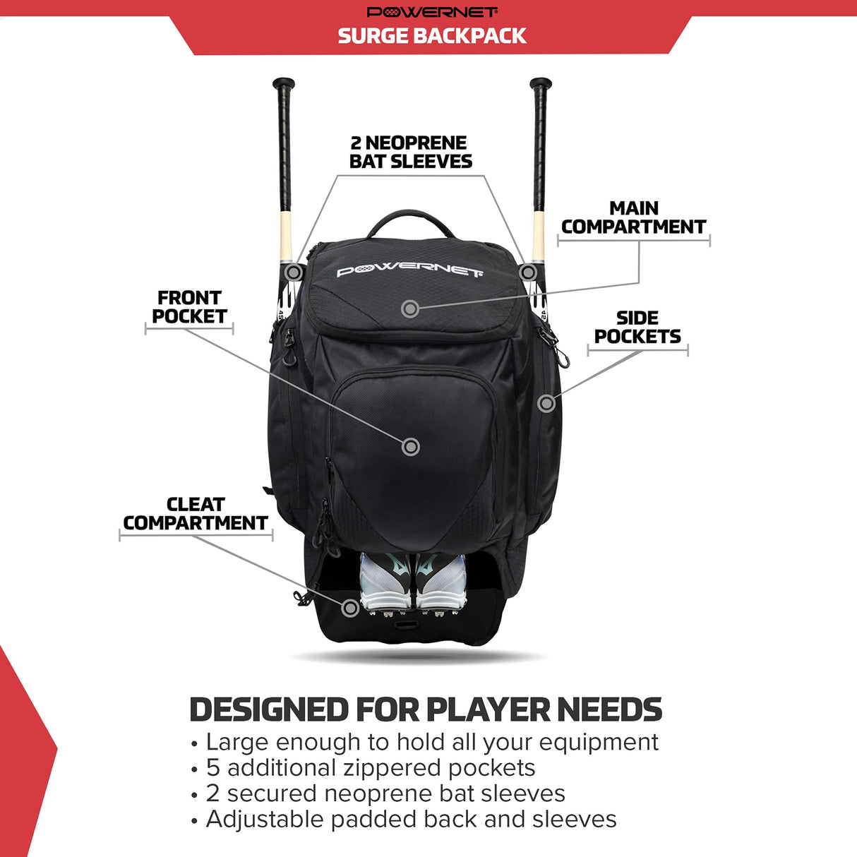 The Surge Softball Baseball Backpack