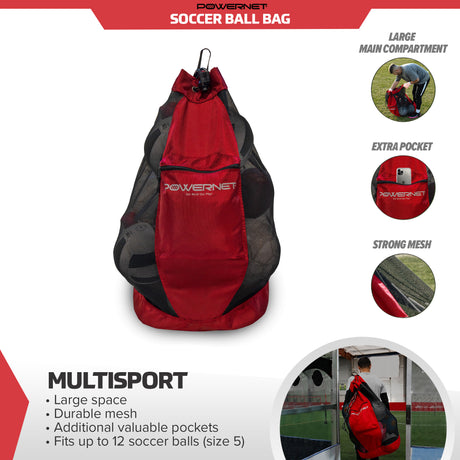 Soccer Ball Large Bag | Mesh Bag Storage Sack Soccer Ball Bags PowerNet