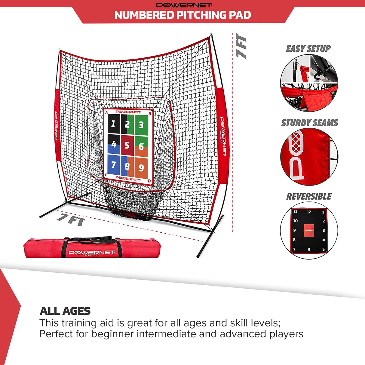 Numbered Pitching Trainer Pad Pitching Pad PowerNet