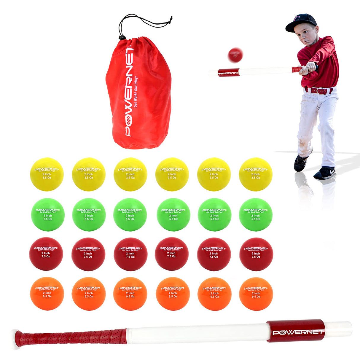 Sweet Spot Training Bat + 2" Progressive Micro Ball 24 PK Set