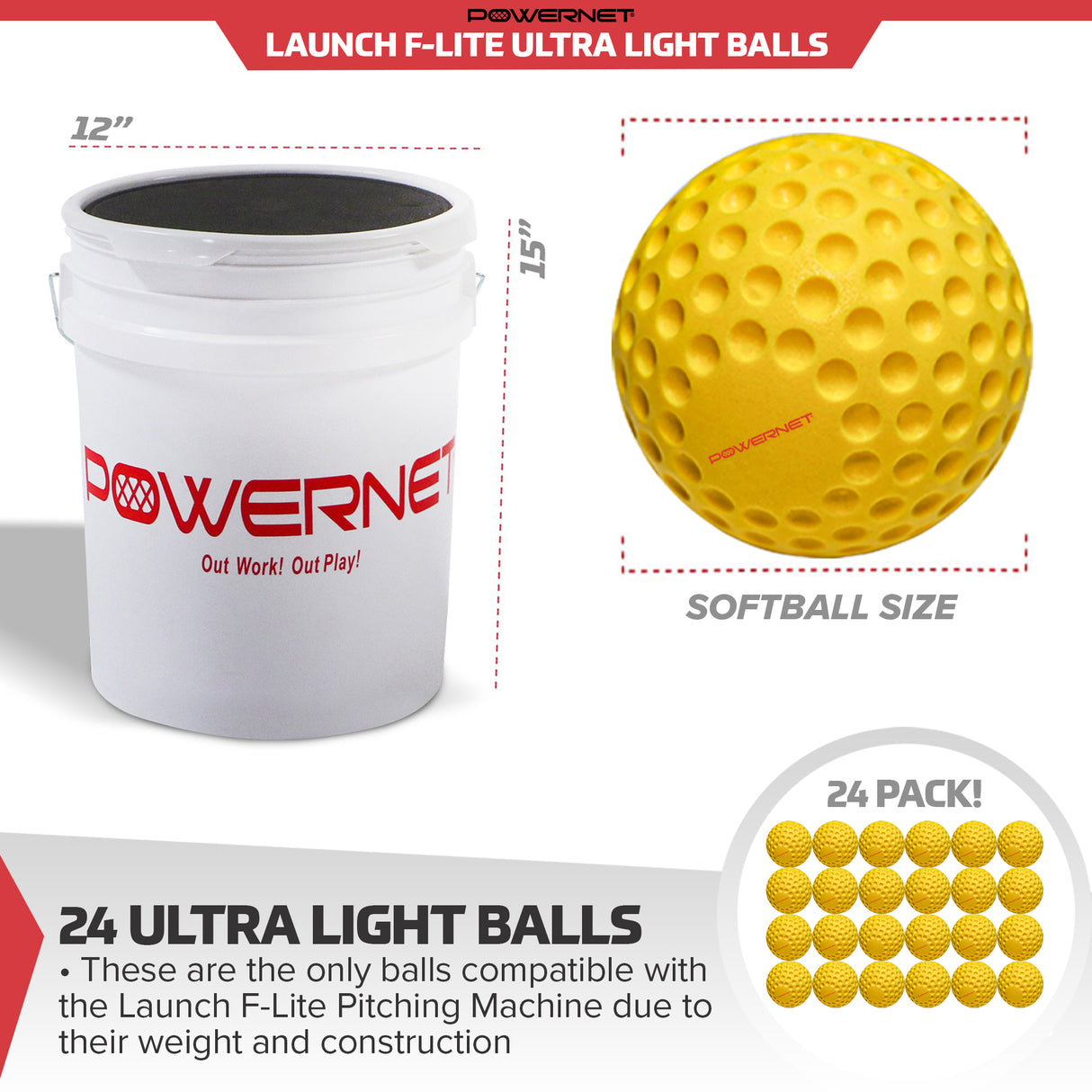 Launch F-lite Ultra Light Dimpled Practice Balls