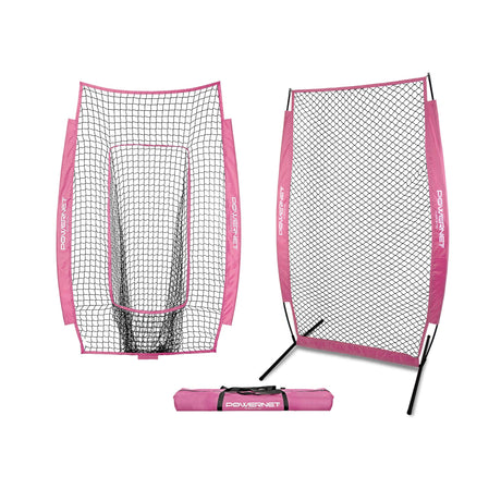 I-Screen w/ Frame + Infielder Net Bundle Sports PowerNet Pink