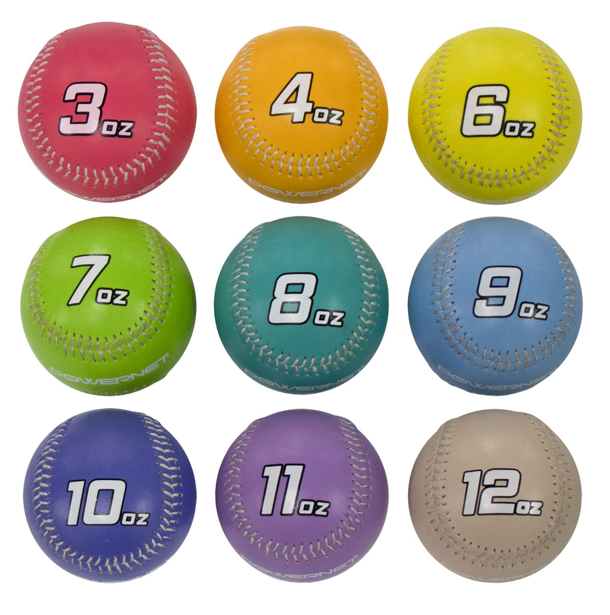 3-12 Oz Progressive Weighted Training Baseballs 9 PK Sports PowerNet Default Title